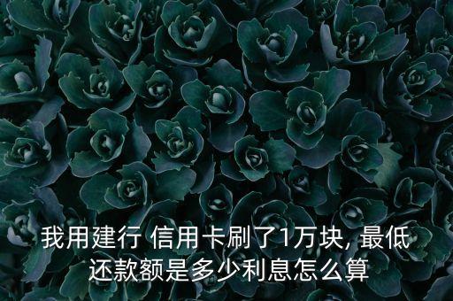 我用建行 信用卡刷了1万块, 最低 还款额是多少利息怎么算
