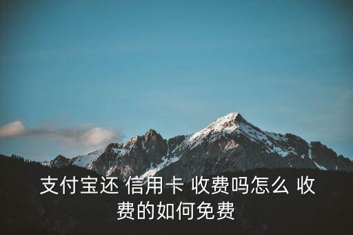  支付宝还 信用卡 收费吗怎么 收费的如何免费