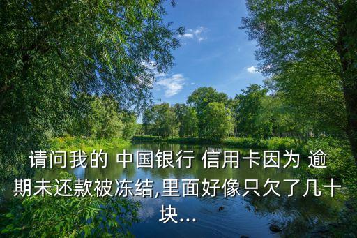 请问我的 中国银行 信用卡因为 逾期未还款被冻结,里面好像只欠了几十块...