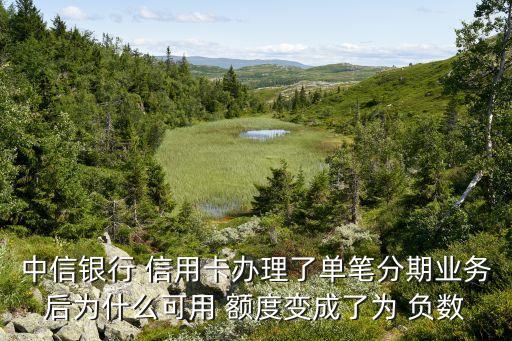 中信银行 信用卡办理了单笔分期业务后为什么可用 额度变成了为 负数