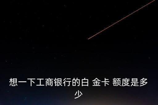 想一下工商银行的白 金卡 额度是多少