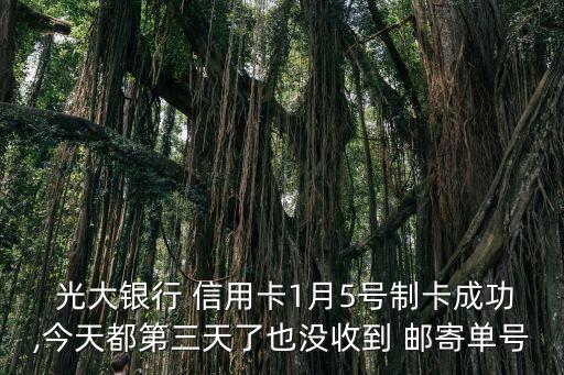  光大银行 信用卡1月5号制卡成功,今天都第三天了也没收到 邮寄单号