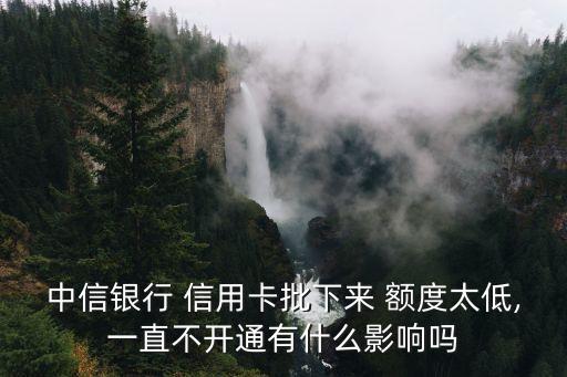 中信银行 信用卡批下来 额度太低,一直不开通有什么影响吗