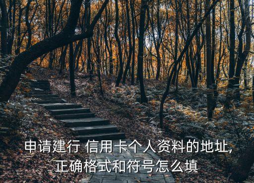  申请建行 信用卡个人资料的地址,正确格式和符号怎么填