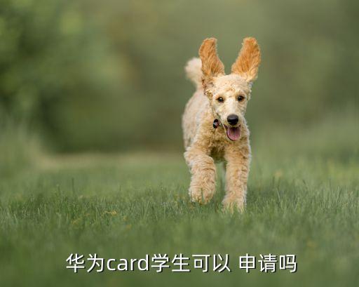  华为card学生可以 申请吗
