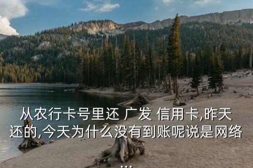 从农行卡号里还 广发 信用卡,昨天还的,今天为什么没有到账呢说是网络...