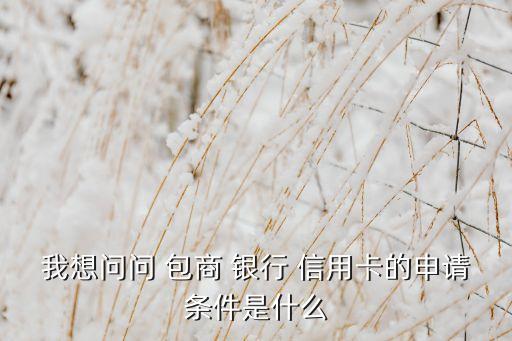 我想问问 包商 银行 信用卡的申请条件是什么