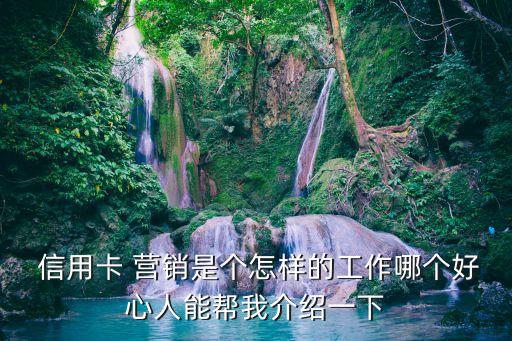  信用卡 营销是个怎样的工作哪个好心人能帮我介绍一下