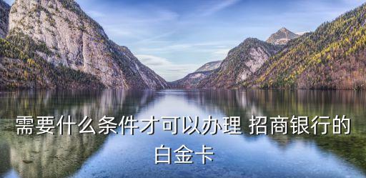 需要什么条件才可以办理 招商银行的白金卡