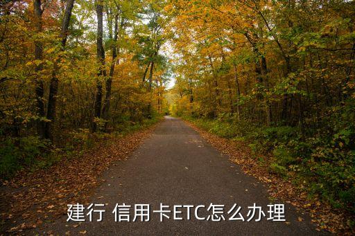 建行 信用卡ETC怎么办理