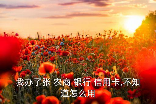 我办了张 农商 银行 信用卡,不知道怎么用