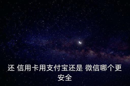 还 信用卡用支付宝还是 微信哪个更安全