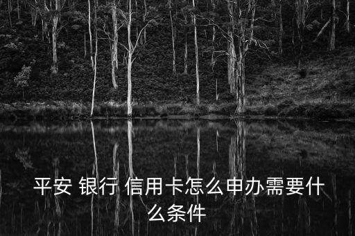  平安 银行 信用卡怎么申办需要什么条件