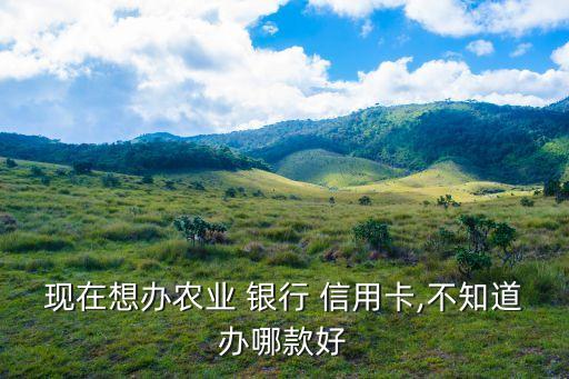 现在想办农业 银行 信用卡,不知道办哪款好