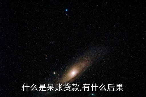什么是呆账贷款,有什么后果