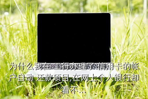 为什么我在 工行办理了 信用卡的帐户自动 还款项目,在网上个人银行却看不...