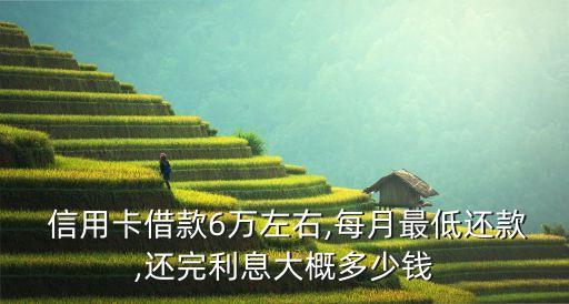  信用卡借款6万左右,每月最低还款,还完利息大概多少钱