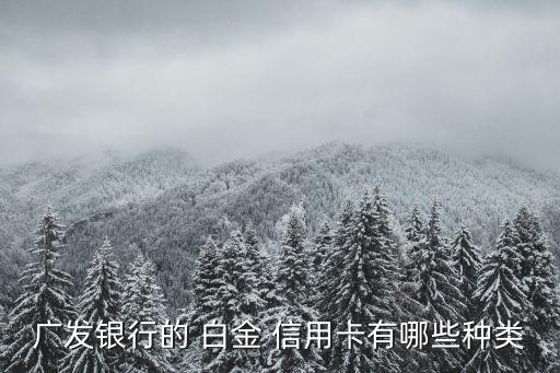 广发银行的 白金 信用卡有哪些种类