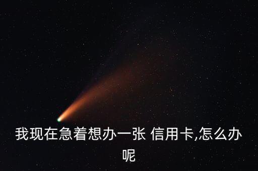 我现在急着想办一张 信用卡,怎么办呢