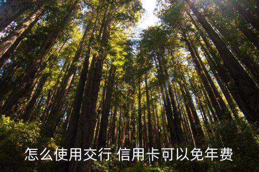 怎么使用交行 信用卡可以免年费