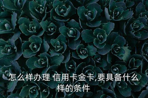 怎么样办理 信用卡金卡,要具备什么样的条件
