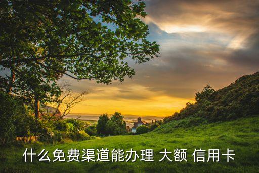 什么免费渠道能办理 大额 信用卡