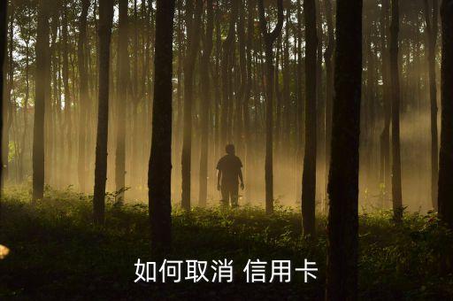 如何取消 信用卡