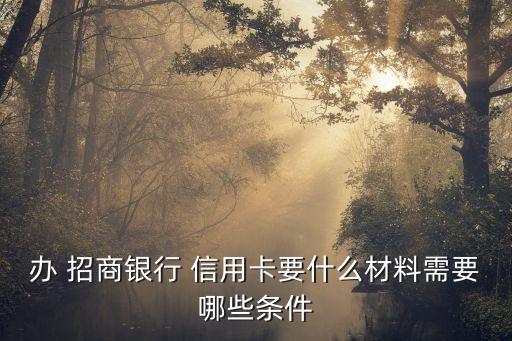 办 招商银行 信用卡要什么材料需要哪些条件