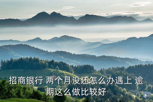 信用卡逾期两个月该咋么还