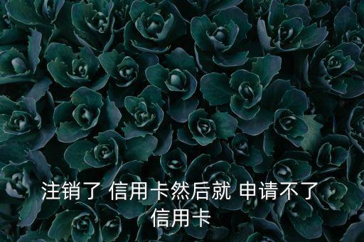  注销了 信用卡然后就 申请不了 信用卡