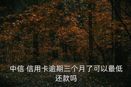  中信 信用卡逾期三个月了可以最低 还款吗