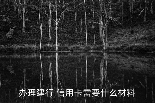 办理建行 信用卡需要什么材料