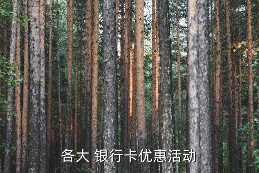 各大 银行卡优惠活动