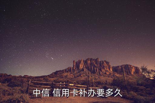 中信 信用卡补办要多久