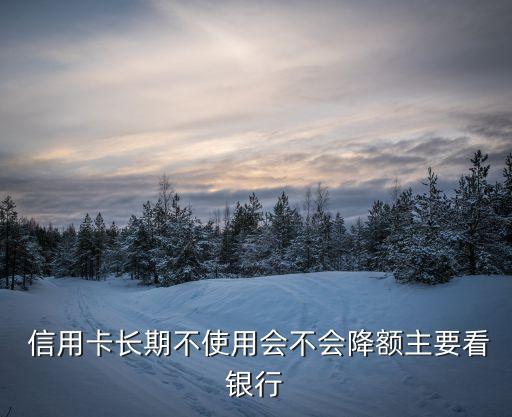  信用卡长期不使用会不会降额主要看银行