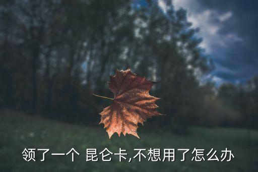 领了一个 昆仑卡,不想用了怎么办
