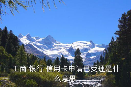  工商 银行 信用卡申请已受理是什么意思