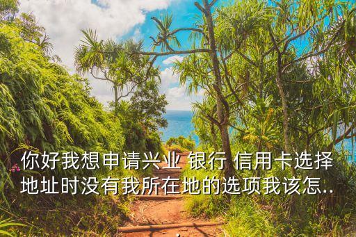 你好我想申请兴业 银行 信用卡选择地址时没有我所在地的选项我该怎...