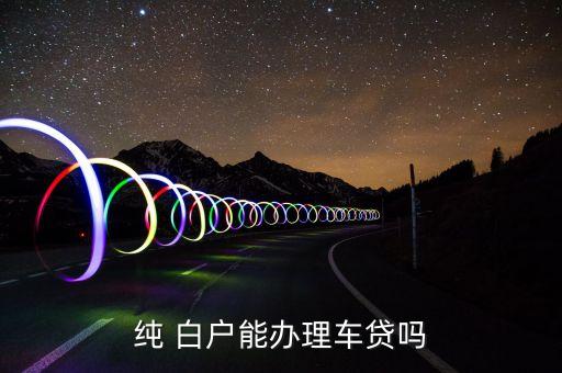 纯 白户能办理车贷吗