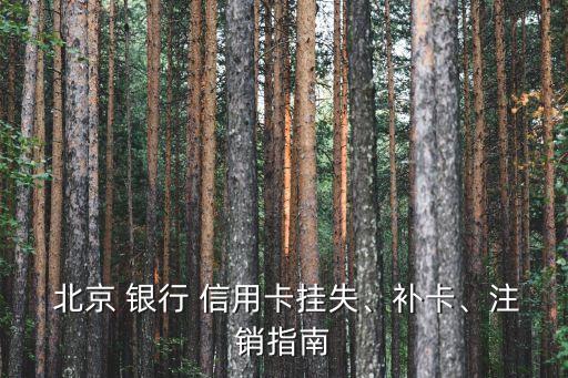  北京 银行 信用卡挂失、补卡、注销指南