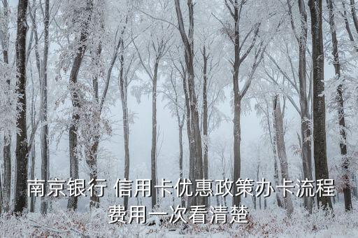  南京银行 信用卡优惠政策办卡流程费用一次看清楚
