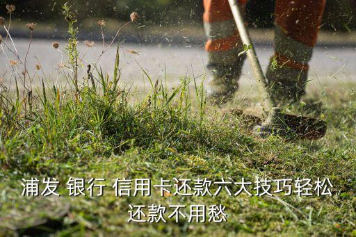 浦发 银行 信用卡还款六大技巧轻松还款不用愁