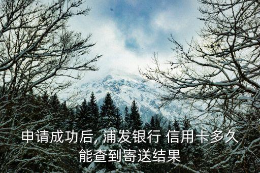申请成功后, 浦发银行 信用卡多久能查到寄送结果