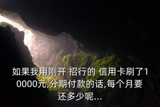 如果我用刚开 招行的 信用卡刷了10000元,分期付款的话,每个月要还多少呢...