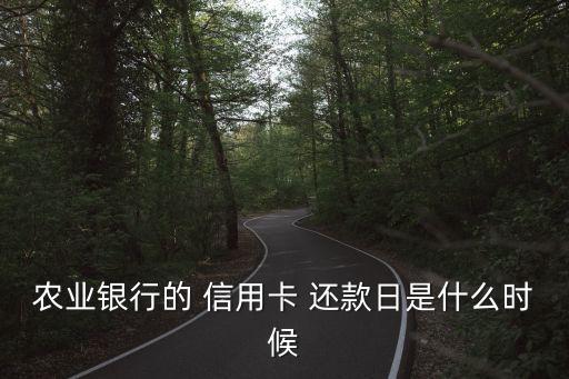 农业银行的 信用卡 还款日是什么时候