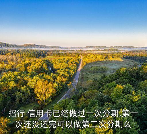 招行 信用卡已经做过一次分期,第一次还没还完可以做第二次分期么