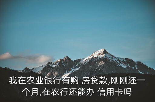 我在农业银行有购 房贷款,刚刚还一个月,在农行还能办 信用卡吗