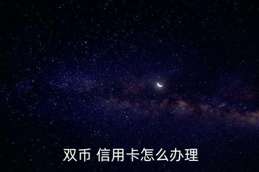  双币 信用卡怎么办理