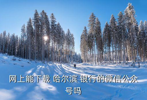 网上能下载 哈尔滨 银行的微信公众号吗