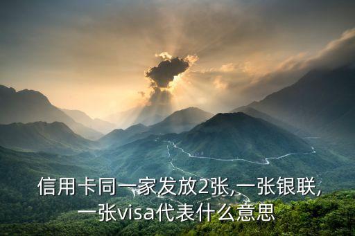  信用卡同一家发放2张,一张银联,一张visa代表什么意思